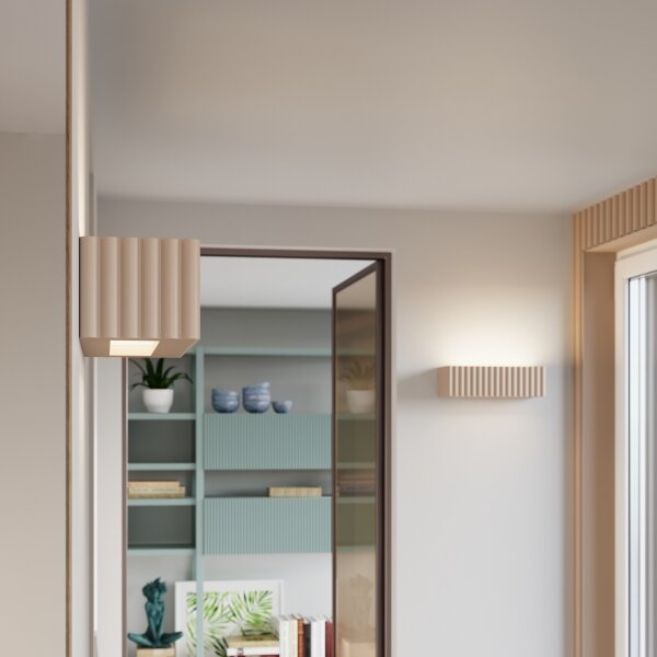 Sollux SL.1887 - Applique RIGATA 1xE27/15W/230V ceramica/taupe