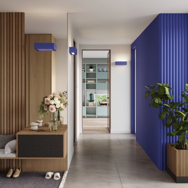 Sollux SL.1889 - Applique RIGATA 1xE27/15W/230V ceramica/blu