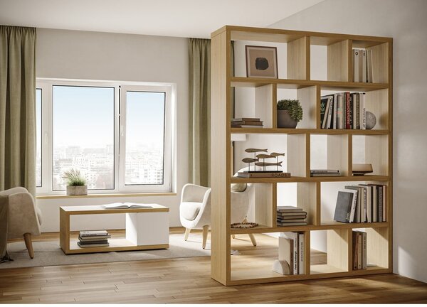 Libreria color legno effetto rovere 150x198 cm Berlin - TemaHome