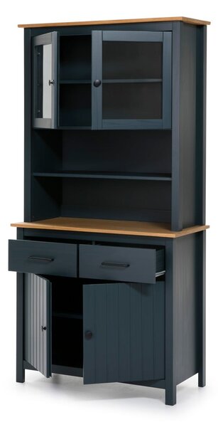 Vetrina blu scuro in legno di pino 90x180 cm Miranda - Marckeric