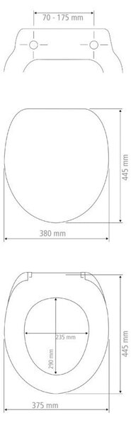 Sedile per WC con chiusura automatica 37,5 x 44,5 cm Licata - Wenko