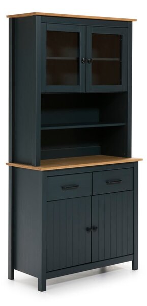 Vetrina blu scuro in legno di pino 90x180 cm Miranda - Marckeric