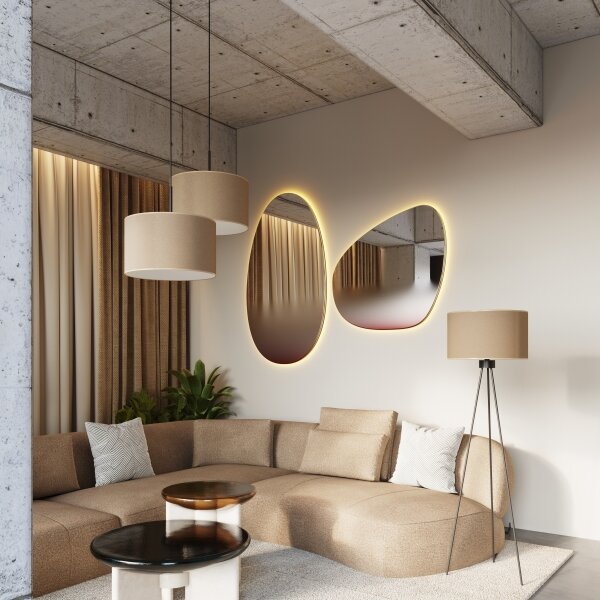 Sollux SL.1853 - Lampada da terra NEVIA 1xE27/15W/230V tortora