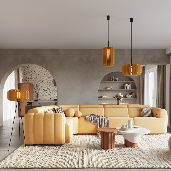 Sollux SL.1861 - Lampadario a sospensione con cavo MULA, 1xE27/15W/230V, diametro 45 cm, giallo