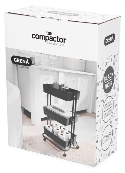 Scaffale mobile in plastica nera 43x36 cm Grena - Compactor