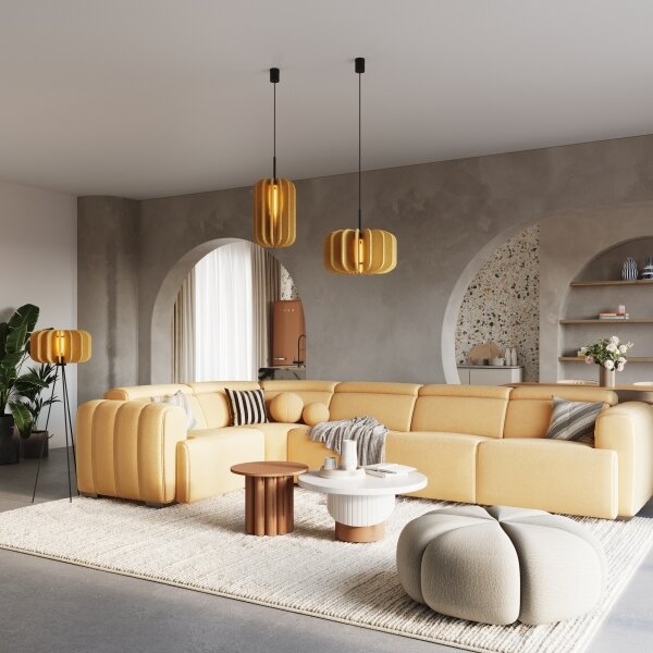Sollux SL.1861 - Lampadario a sospensione con cavo MULA, 1xE27/15W/230V, diametro 45 cm, giallo