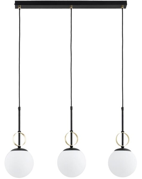 Lampadario a sospensione con cavo DORENA 3xE14/10W/230V nero/oro
