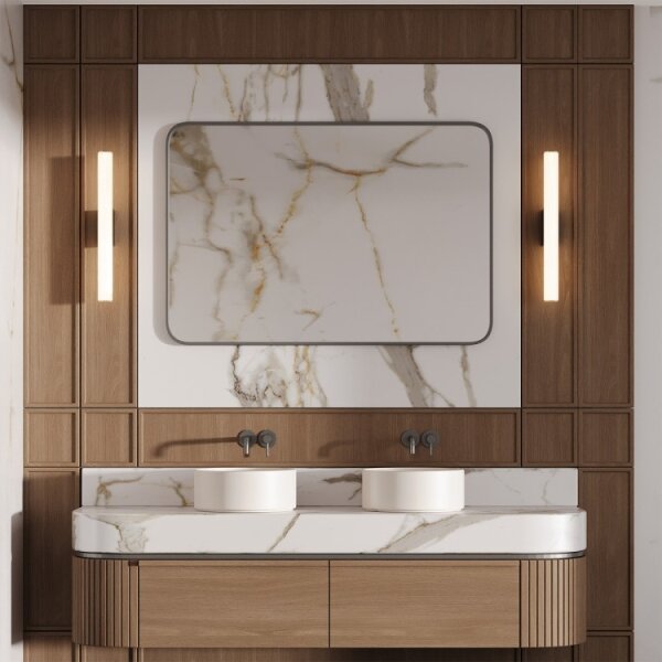 Illuminazione a LED per specchio da bagno LINEA, 8W, 230V, 3000/4000/6000K, IP44, 45 cm, nero