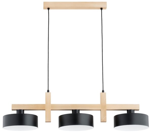 Lampadario a cavo CERTA 3xE27/15W/230V nero/beige