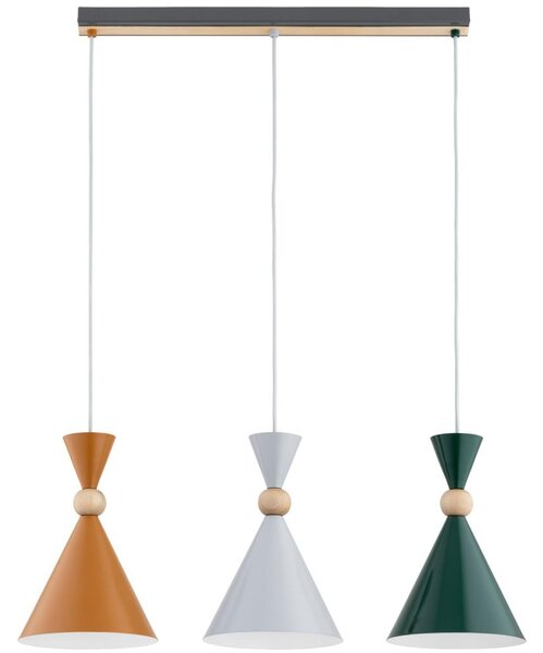 Lampada a sospensione su cavo KANDY 3xE27/15W/230V multicolore