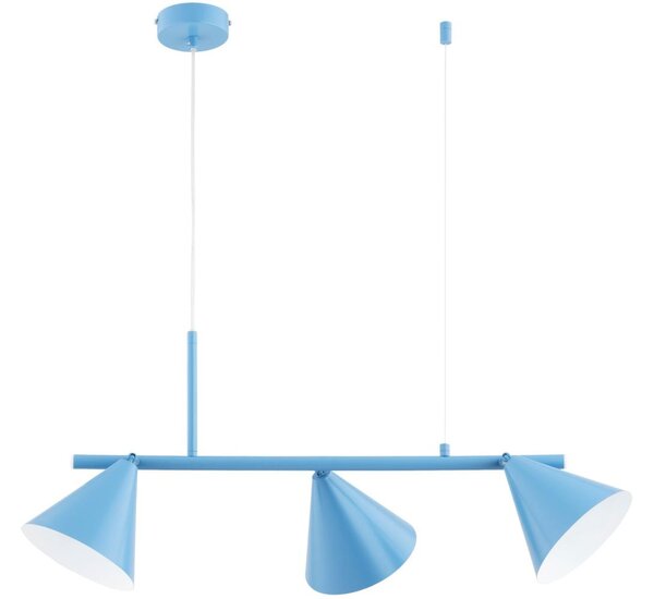 Lampada a sospensione con cavo ZELTA 3xE27/15W/230V blu