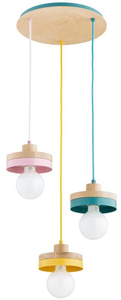 Lampadario a sospensione con cavo LARSO 3xE27/15W/230V multicolore
