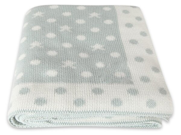 Coperta Baby Baby Dots in cotone azzurro, 90 x 90 cm - Homemania Decor