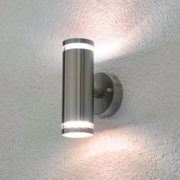 Applique da esterni a LED Tiberius Lindby, Alluminio / Grigio / Zincato, Acciaio Inox, Moderno, Applique LED da esterni