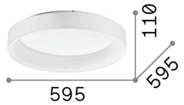 Plafoniera Moderna Ziggy Metallo Nero Led 42W 3000K Luce Calda
