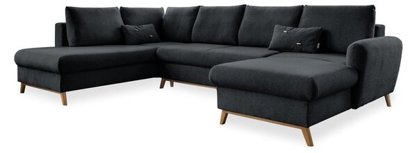 Divano letto a U grigio scuro, angolo sinistro Scandic Lagom - Miuform
