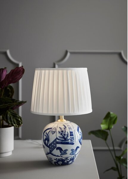 Lampada da tavolo blu e bianca Goteborg, altezza 48 cm Göteborg - Markslöjd