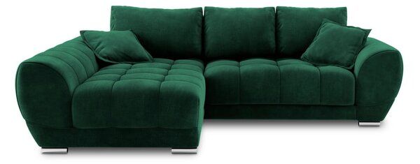 Divano letto angolare verde chiaro con rivestimento in velluto, angolo sinistro Nuage - Windsor & Co Sofas