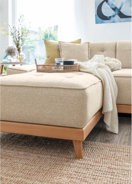 Divano letto angolare beige (angolo destro/"U") Dazzling Daisy - Miuform