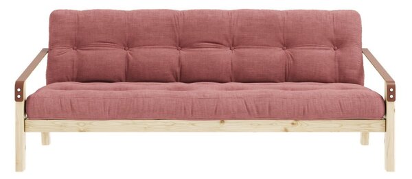 Divano letto in velluto a coste rosa 204 cm Poetry - Karup Design