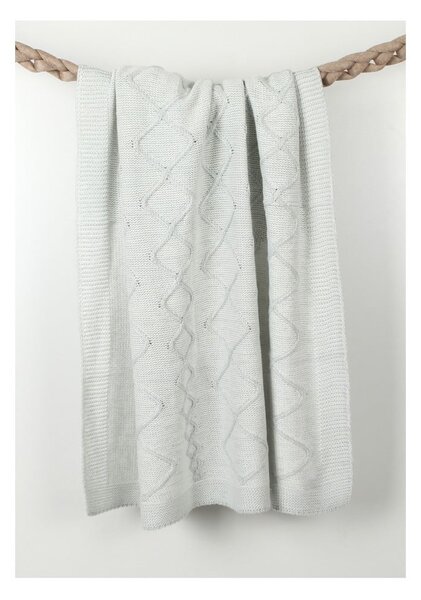 Coperta azzurra in cotone Baby Baby, 90 x 90 cm - Homemania Decor