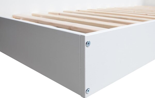 Letto singolo bianco con contenitore 90x200 cm Connect - WOOOD
