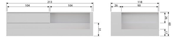 Letto singolo bianco con contenitore 90x200 cm Connect - WOOOD