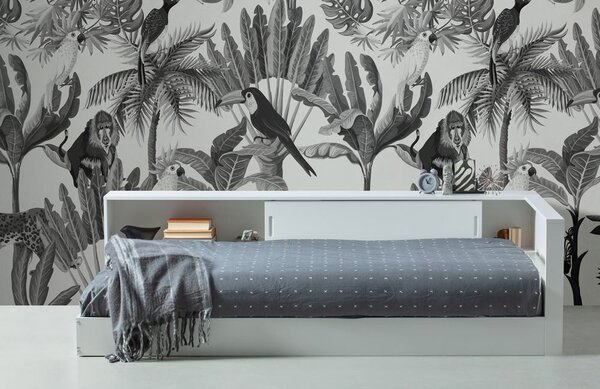 Letto singolo bianco con contenitore 90x200 cm Connect - WOOOD