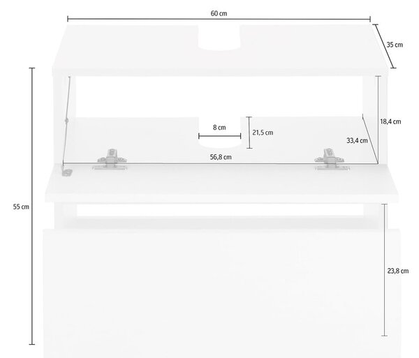 Mobile lavabo bianco , 60 x 55 cm Wisla - Støraa