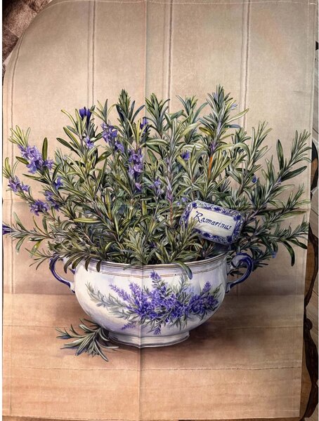 Strofinaccio da cucina in cotone con stampa digitale di erbe aromatiche MIGU24-3 50x70 cm