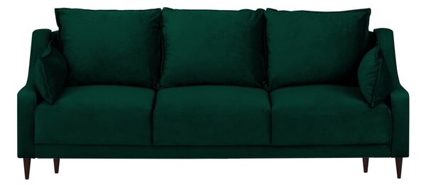 Divano letto in velluto verde scuro con contenitore, 215 cm Freesia - Mazzini Sofas