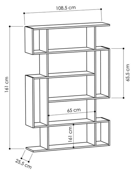 Libreria in rovere antracite/naturale 108,5x161 cm Mito - Homitis