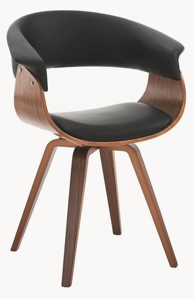 Sedia con braccioli in similpelle effetto legno Visby
