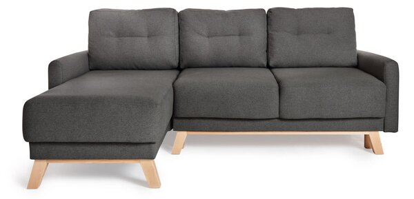 Divano letto variabile grigio scuro ad angolo Pop - Bonami Selection