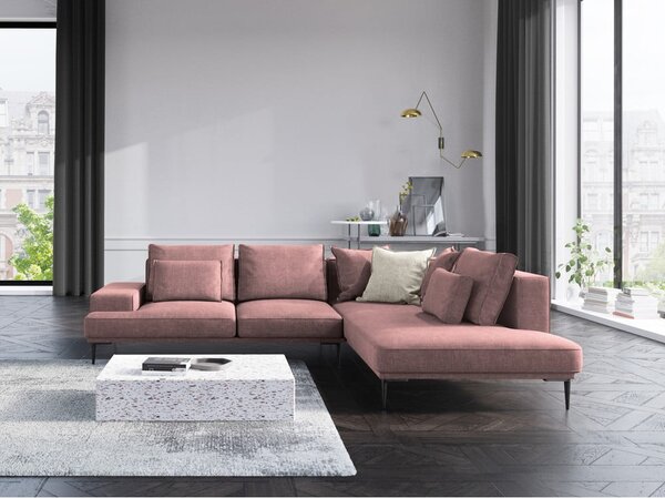 Divano letto angolare rosa, angolo destro Liege - Interieurs 86