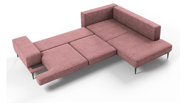 Divano letto angolare rosa, angolo destro Liege - Interieurs 86