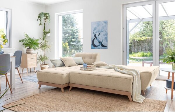 Divano letto angolare beige (variabile) Dazzling Daisy - Miuform
