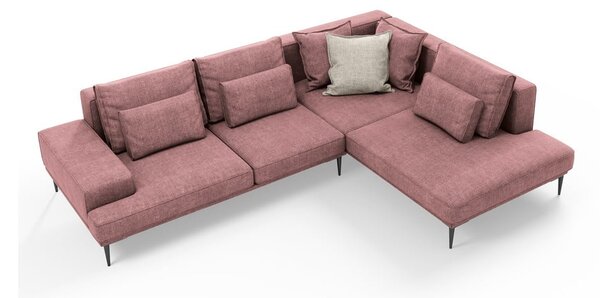 Divano letto angolare rosa, angolo destro Liege - Interieurs 86