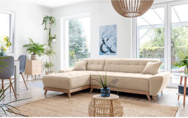Divano letto angolare beige (variabile) Dazzling Daisy - Miuform
