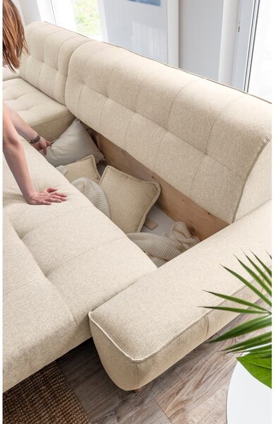 Divano letto angolare beige (variabile) Dazzling Daisy - Miuform