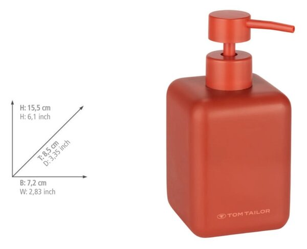 Dispenser per sapone in poliresina arancione 380 ml Tom Tailor T-Rounded – Wenko