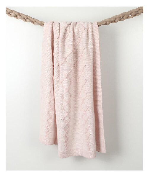 Coperta rosa con cotone Baby Baby, 90 x 90 cm - Homemania Decor