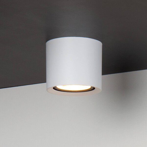 Lucide Faretto da soffitto Fedler, Ø 12 cm, bianco, dimmerabile, alluminio dimmerabile, Bianco / Opale, Soggiorno / Sala da pranzo, Alluminio