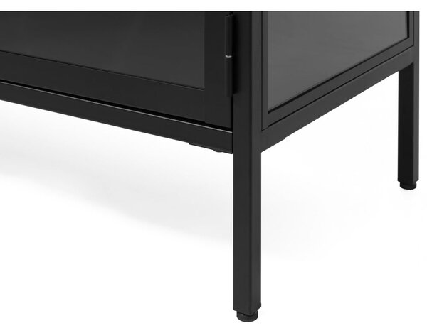 Tavolo TV in metallo nero 132x52 cm Carmel - Unique Furniture