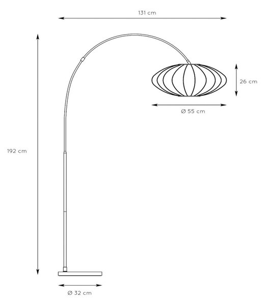 Lucide Lampada ad arco Corina, Nero, Soggiorno / Sala da pranzo, Plastica, Lampada da terra