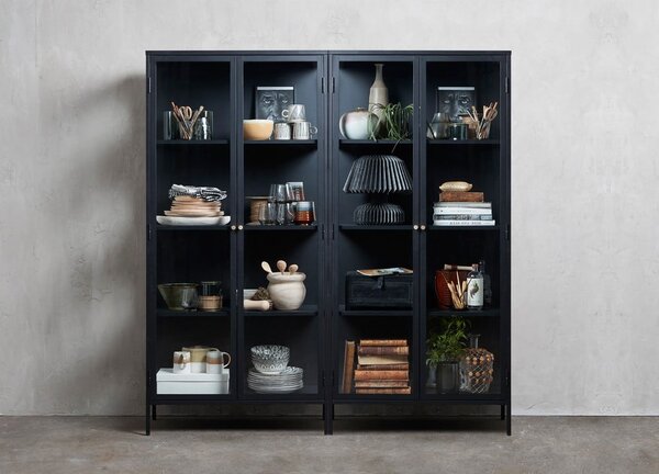 Vetrina in metallo nero 90x190 cm Carmel - Unique Furniture