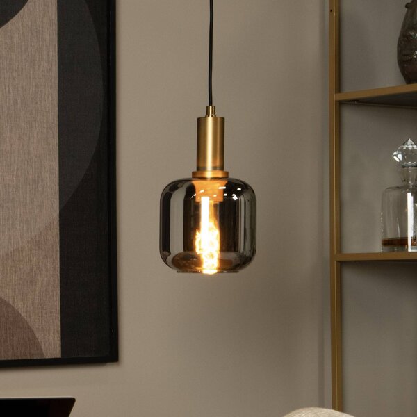Lucide Lampada a sospensione in vetro Joanet, dimmerabile, Alluminio / Grigio / Zincato, Soggiorno / Sala da pranzo, Vetro, Lampada a sospensione