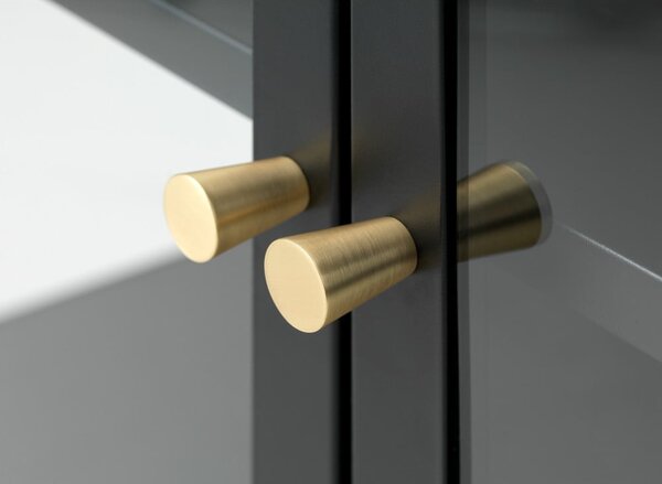 Tavolo TV in metallo nero 132x52 cm Carmel - Unique Furniture