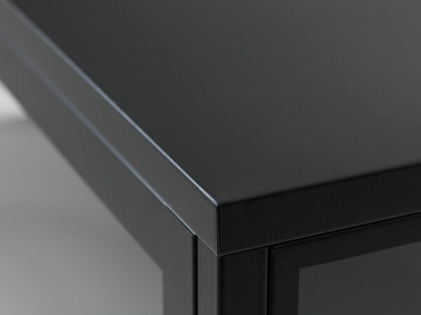 Tavolo TV in metallo nero 132x52 cm Carmel - Unique Furniture