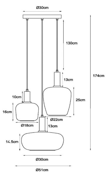Lucide Lampada a sospensione in vetro Ilona, dimmerabile, Crema / Ambra, Soggiorno / Sala da pranzo, Vetro, Lampada a sospensione